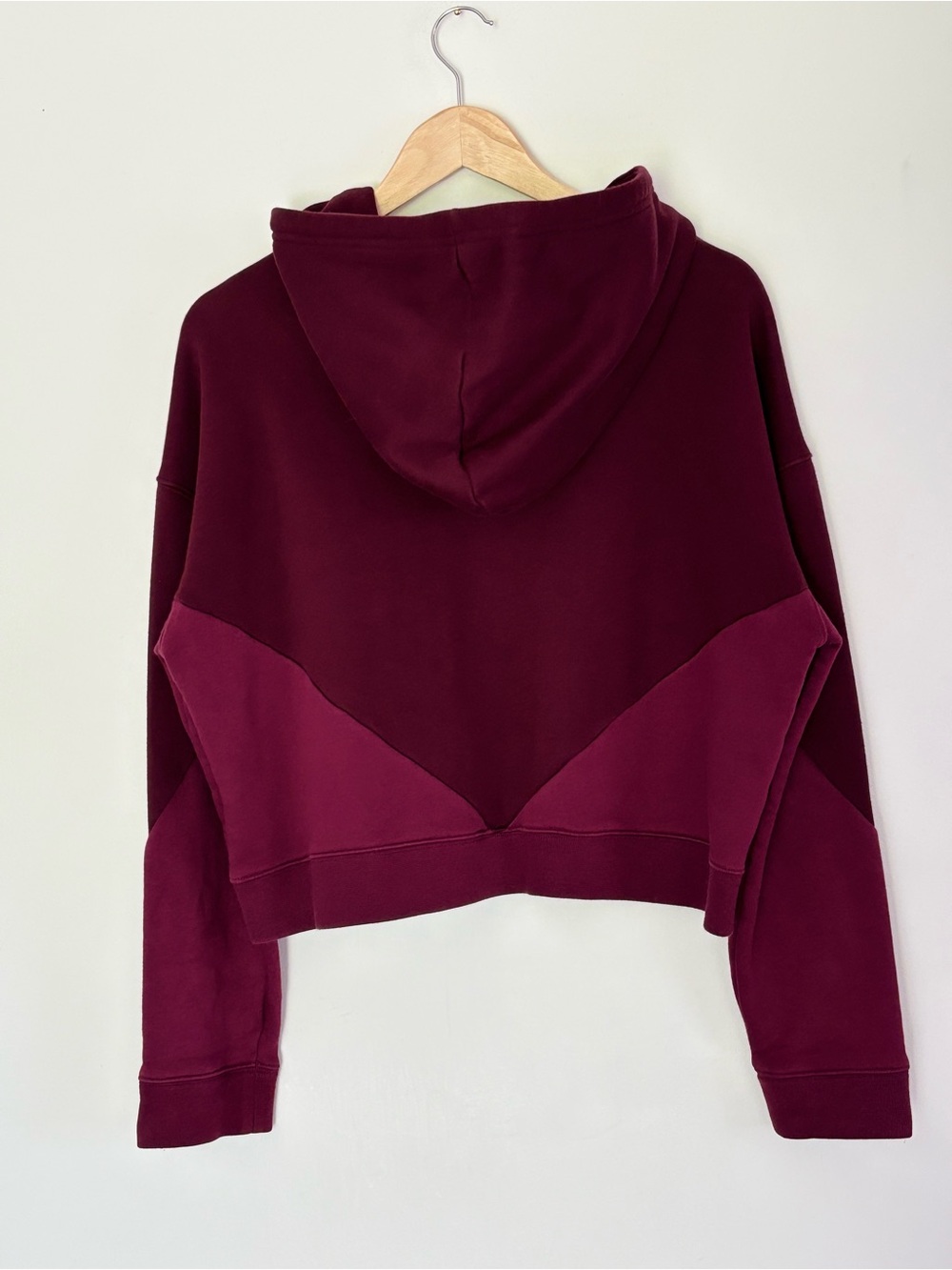 Adidas Originals CLRDO Maroon Hoodie Medium Fleece Lined Oversized Cropped - Picture 9 of 16